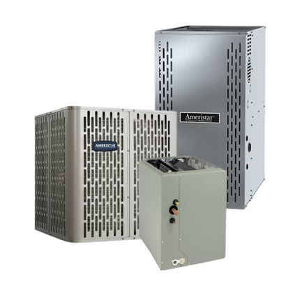 Ameristar A5AC4 - 2.5 Ton - 14.3 SEER2 AC with A801X - Single-Stage - 80% AFUE Furnace - Multi-Position Coil - Gas System - with install
