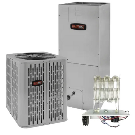 RunTru - 15 SEER2 - 3.5 Ton - Single-Stage Heat Pump System with Variable Speed 36K-48K Air Handler with Install | McKinney TX Local Availability